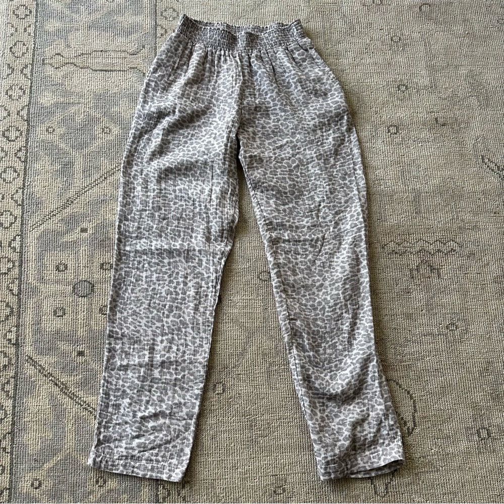 Johnny Was Calme Leopard Print 100% organic cotton Pant NWOT